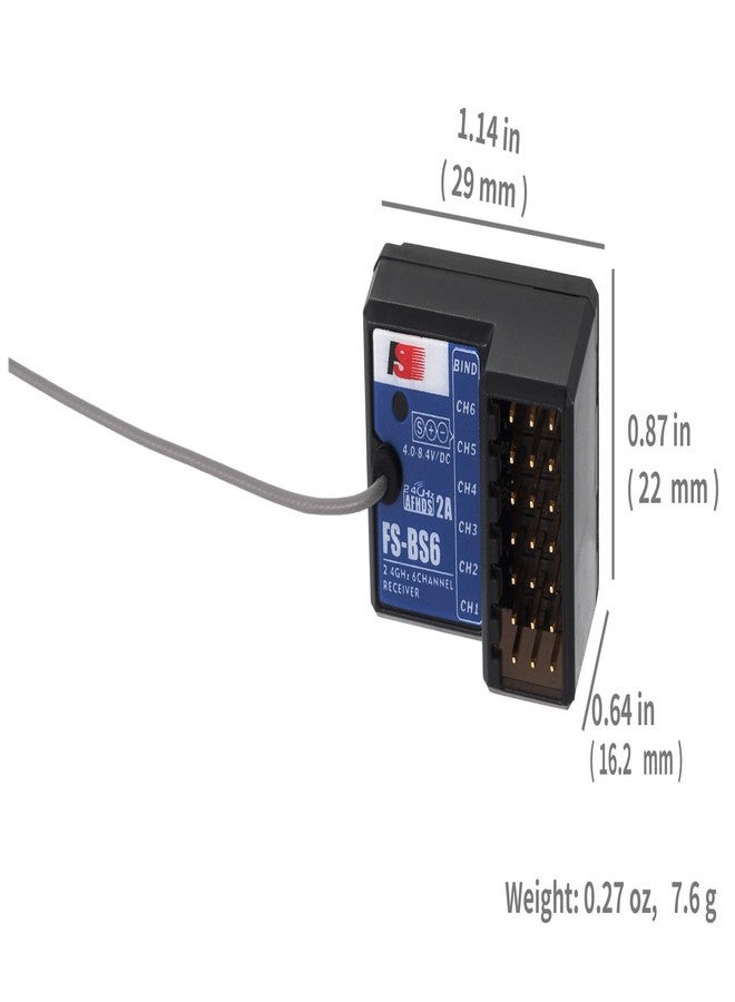 Alaohu FS-BS6 Gyro Receiver 6-CH AFHDS2A, for Flysky FS-GT5 RC Transmitter - Image 3