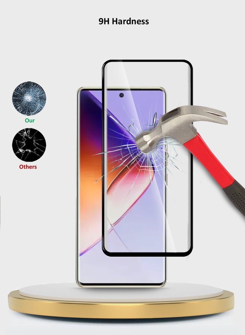 Wtech Infinix Note 40 Pro+ / Note 40 Pro Plus 5G 2024 Premium Edge-Pro Series Full Glue Full Cover Tempered Glass Screen Protector - Clear/Black - Image 3