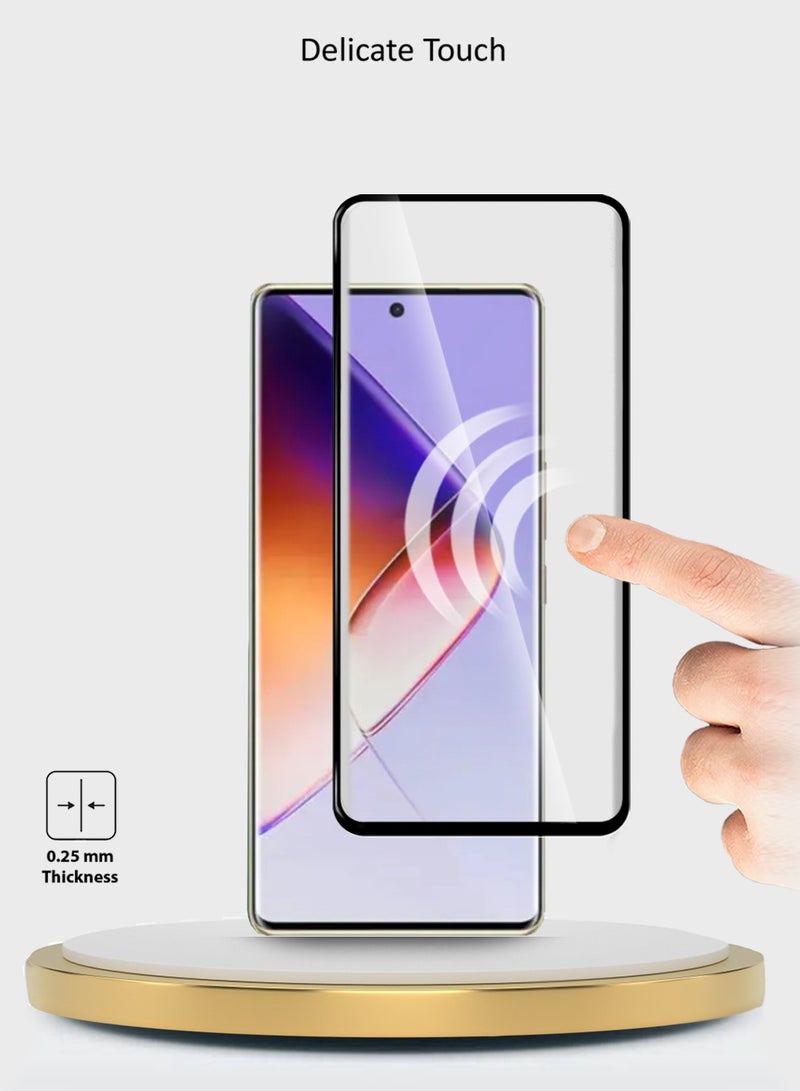 Wtech Infinix Note 40 Pro+ / Note 40 Pro Plus 5G 2024 Premium Edge-Pro Series Full Glue Full Cover Tempered Glass Screen Protector - Clear/Black - Image 4