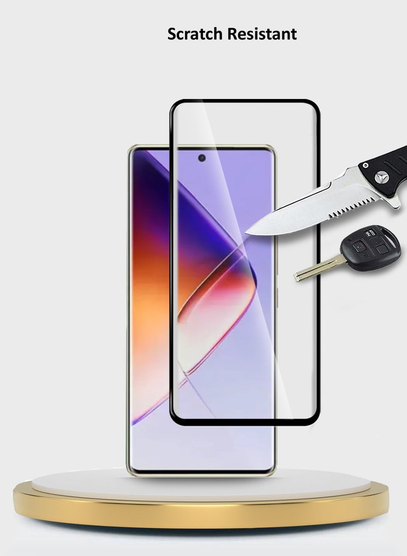 Wtech Infinix Note 40 Pro+ / Note 40 Pro Plus 5G 2024 Premium Edge-Pro Series Full Glue Full Cover Tempered Glass Screen Protector - Clear/Black - Image 2