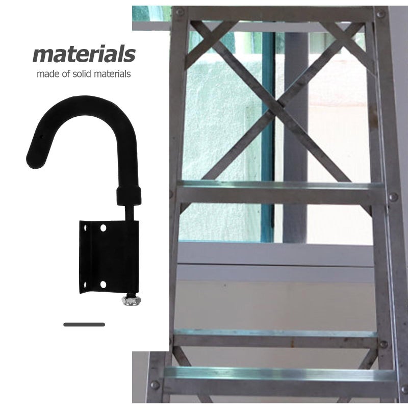 Heavy Duty Stainless Steel Roof Hook Extension Ladder Stabilizer 2pcs with Rubber Grip Anti Slip - Image 4