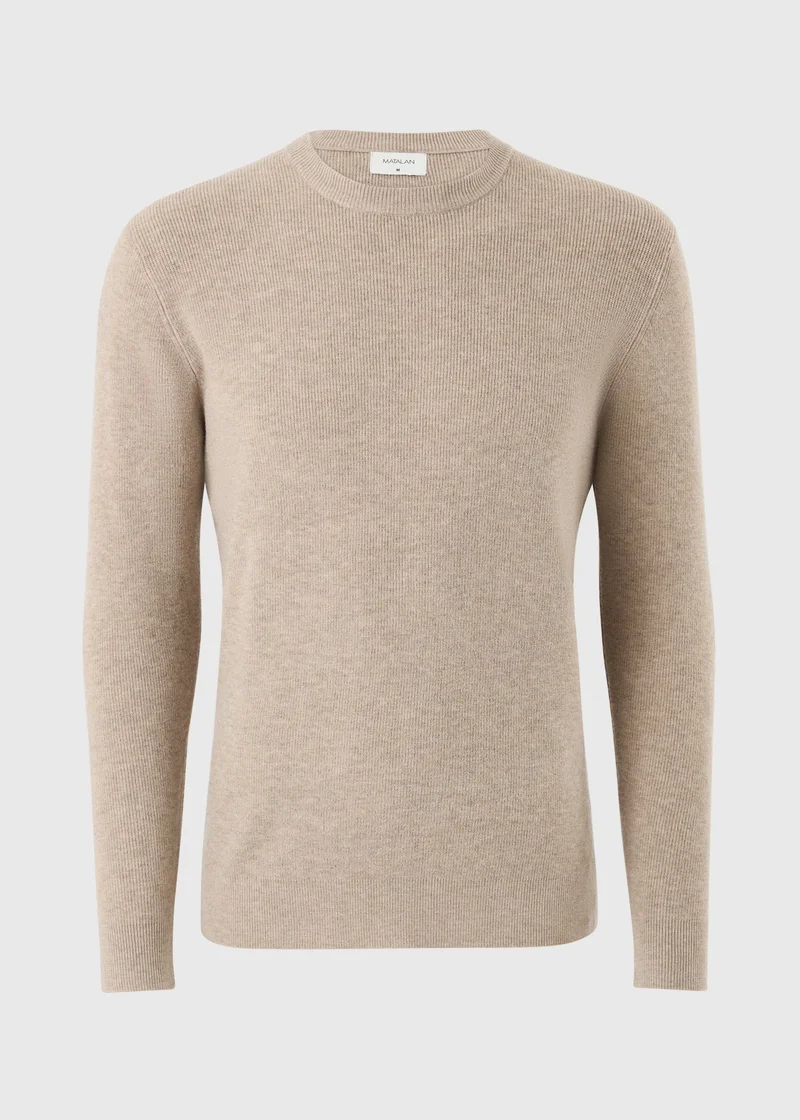Matalan Stone Smart Ribbed Crew Neck Jumper