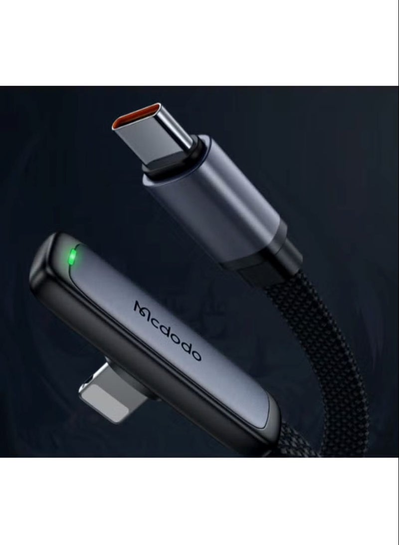 Mcdodo CA-3351 USB-C to Lightning Prism 90 degree Cable 1.8m Black - Image 4