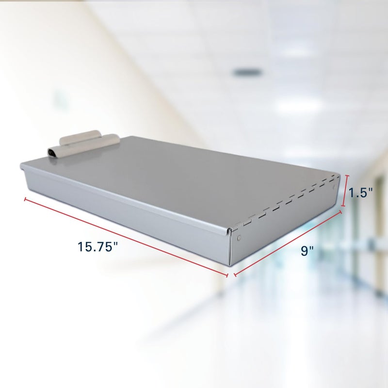 Saunders Metal Clipboard with Storage, Silver Single Layer Nursing Clipboard Folio, Legal Size Paper Organizer, Steel Clip with Self Locking Latch, Form Holder for Office, School & Work - Made in USA - Image 2