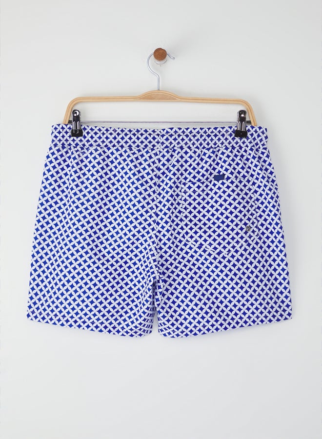 Trendyol Man Navy Blue Standard Size Geometric Patterned Swimsuit Swim Shorts - Image 4