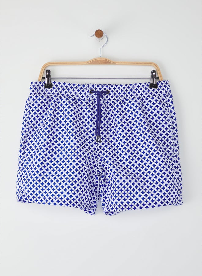 Trendyol Man Navy Blue Standard Size Geometric Patterned Swimsuit Swim Shorts - Image 2