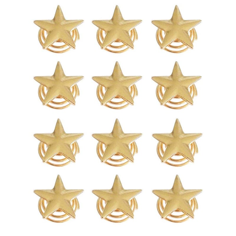 12 Pack Spiral Star Hair Clips Vingate Star Hair Pins Bridal Twist Hairpin Headpieces for Women Wedding Party Gold