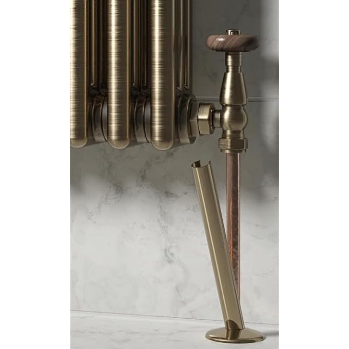 ANTIQUE BRASS RADIATOR PIPE COVERS AND COLLARS | 15MM DIAMETER | 200MM LENGTH | 2 PACK | PAIR | ANTIQUE BRASS FINISH - Image 2
