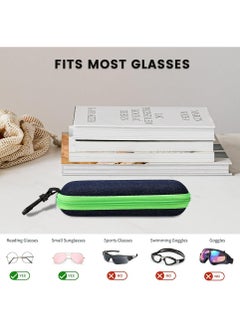 Oasisgalore 3 Pieces Portable Denim Glasses Case,Travel Zipper Eyeglasses Case with Hook for Women Men Girl  - Image 2
