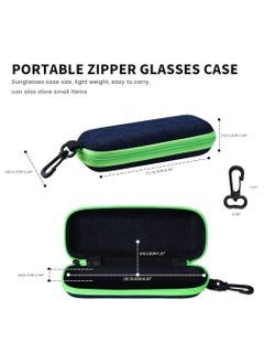 Oasisgalore 3 Pieces Portable Denim Glasses Case,Travel Zipper Eyeglasses Case with Hook for Women Men Girl  - Image 3