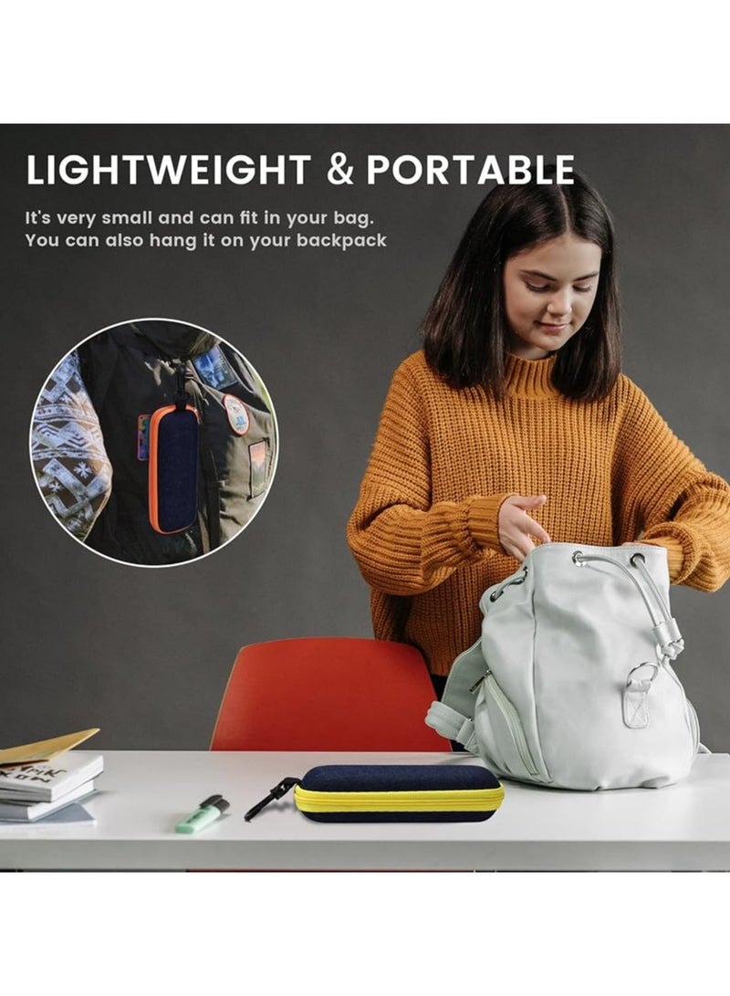 حقيبة نظارات جينز محمولة 3 قطع، حقيبة نظارات بسحاب للسفر مع خطاف للنساء والرجال والفتاة