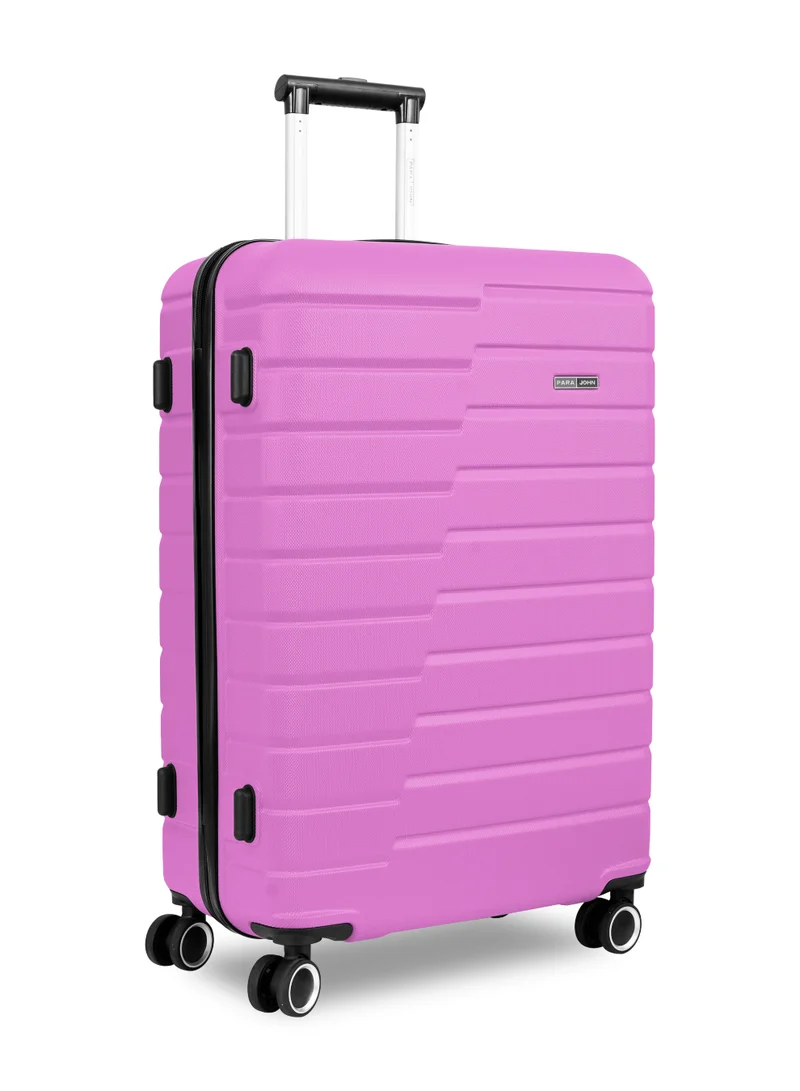 بارا جون Twinora 28-Inch Large ABS Hard Case Checked-In Luggage Trolley Bag – 30kg Capacity, 8 Spinner Wheels & Lock, Pink