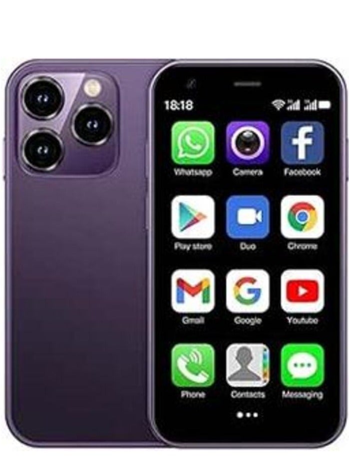 Soyes Mini Smartphone XS15 3.0 Inch Small Phone Quad Core 5.0MP Dual SIM 1000mAh Android PURPLE - Image 1