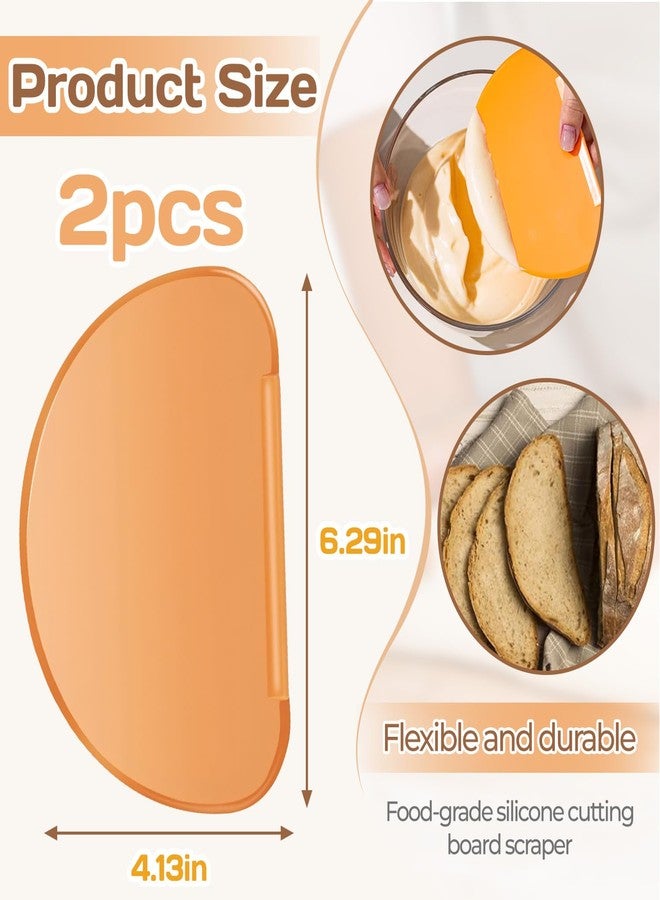 OLLBIT 2PCS Bowl Dough Scraper,Flexible Bowl Scraper,Curved Edge Bread Dough Scraper Bowl Spatula,Spatula Multipurpose Baking Food Scraper,Pastry Cutter Tool - Image 2