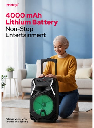 TS-25B مكبر صوت محمول للوسائط المتعددة مع ميكروفون وإضاءة LED أسود - view 4