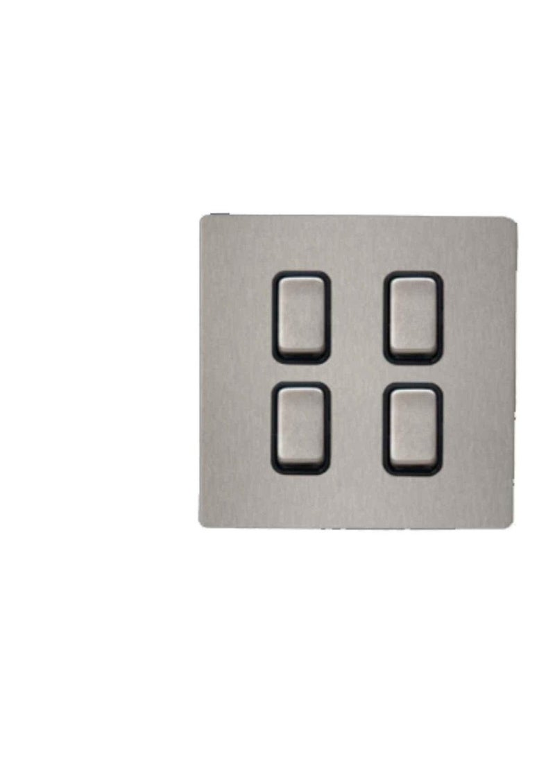 RR Switch Wide Rocker- 4 Gang-1 Way-10Amp-VN6698-B-BSS