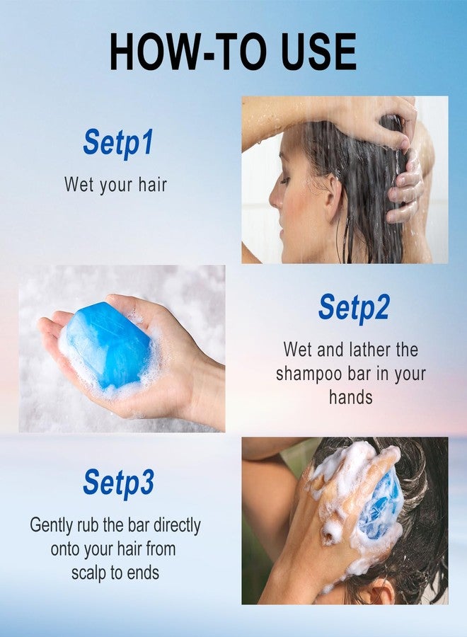 BOLI Castor Oil Shampoo Bar, Hydrating & Moisturizing Hair Care Soap Bar for Women & Men, Solid Shampoo for All Hair Types (Blue) - Image 4