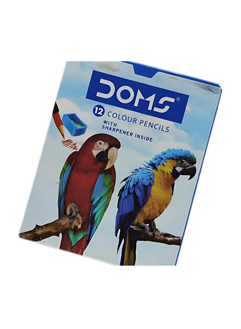 دومس علبة ألوان خشبية صغيرة من DOMS – 12 لون زاهي رقم 3443 - Image 2