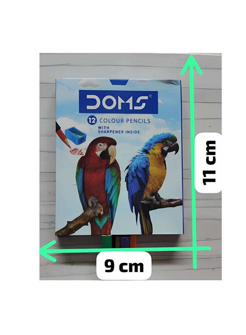 دومس علبة ألوان خشبية صغيرة من DOMS – 12 لون زاهي رقم 3443 - Image 3