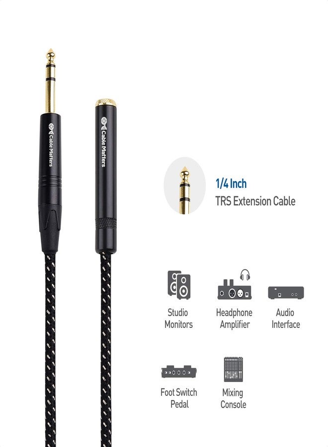Cable Matters Braided 1/4 Inch Extension Cable 6 ft (1/4 TRS to 1/4 Inch Male to Female Cable) - Image 5