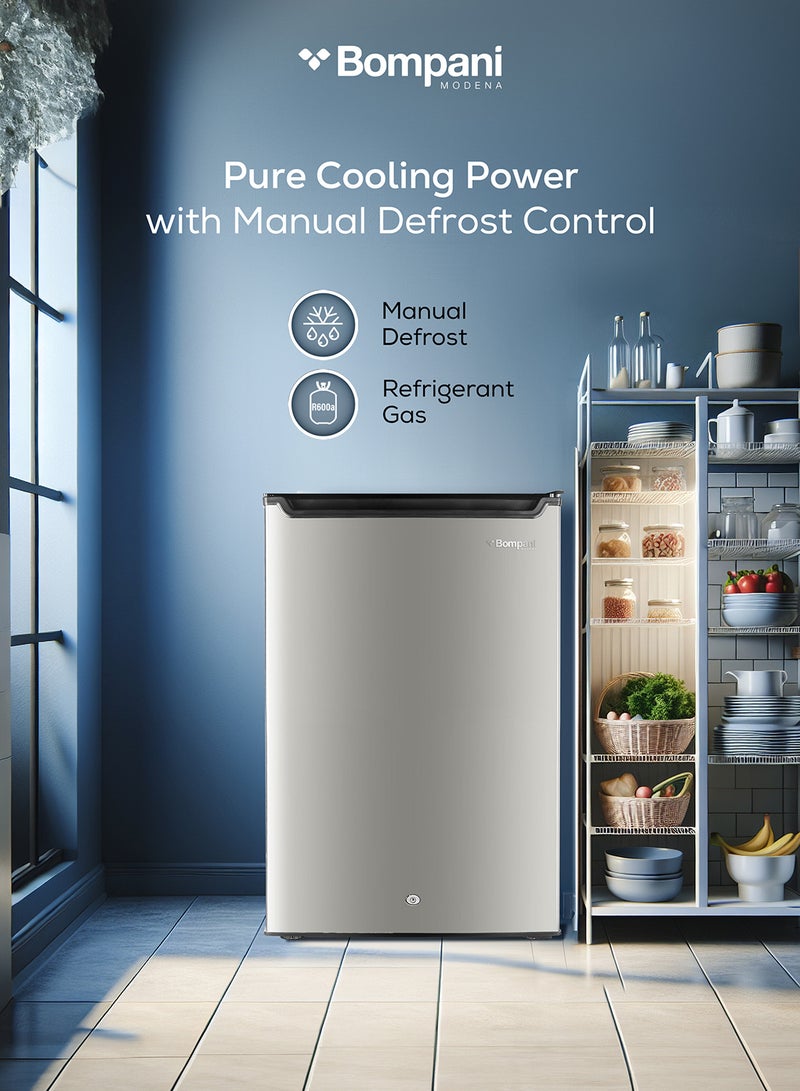 Bompani Upright Freezer 100L Gross / 85L Net, Single Door, Manual Defrost, Lock & Key, R600a Refrigerant, 3 Storage Compartments, Inox Finish - (1 Year Warranty) 100 L 400 W BUF245SN INOX - Image 3