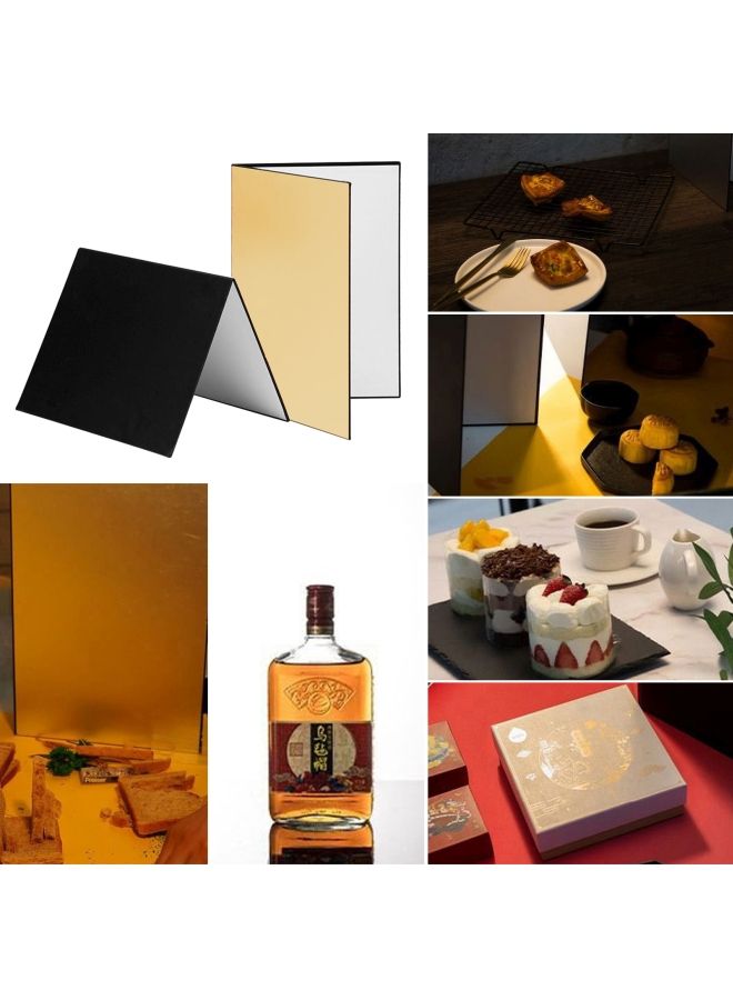 NIBEMINENT 3-Piece Photography Paperboard Reflector Diffuser Set Gold/Black/White - Image 4