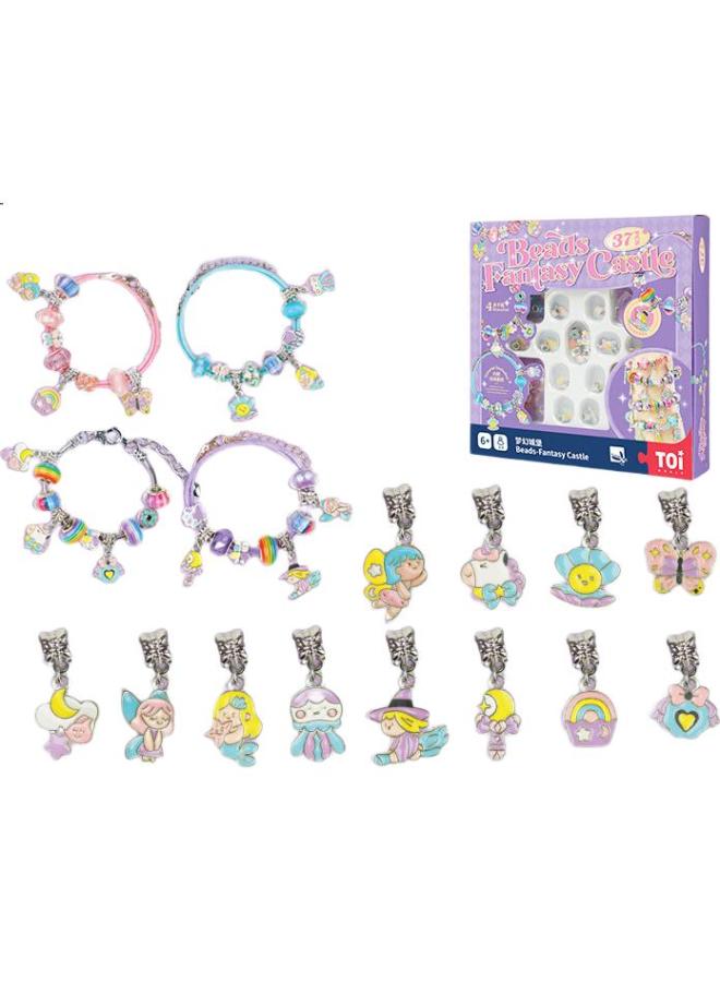 Toi Children'S Beading Toy, Handmade Bead Stringing Toy, Diy, For Girls Aged 3-6, Birthday Gift, Dream Castle - Image 2