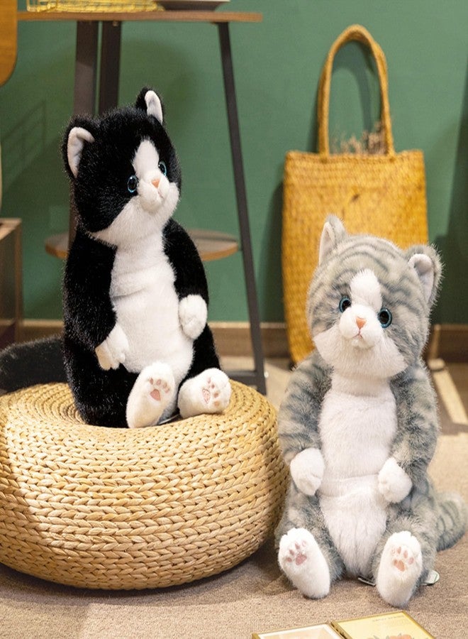 PEACH CAT Cat Stuffed Animal 14" Cute Kitten Plushies Soft Plush Toys Gifts for Kids Grey - Image 2