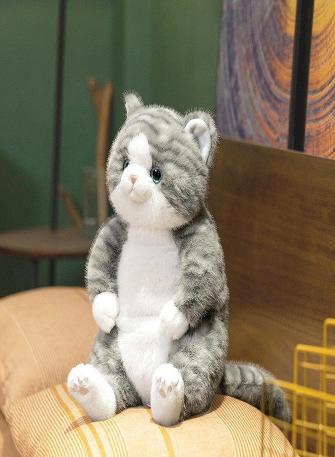 PEACH CAT Cat Stuffed Animal 14" Cute Kitten Plushies Soft Plush Toys Gifts for Kids Grey - Image 4