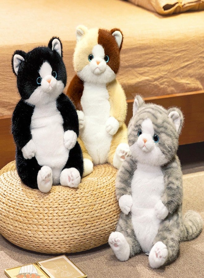 PEACH CAT Cat Stuffed Animal 14" Cute Kitten Plushies Soft Plush Toys Gifts for Kids Grey - Image 3