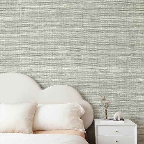 JiffDiff Grasscloth Wallpaper Peel and Stick Cream Grassweave Peel & Stick Textured Wallpaper Self Adhesive Contact Paper 17.3"x472" - Image 4