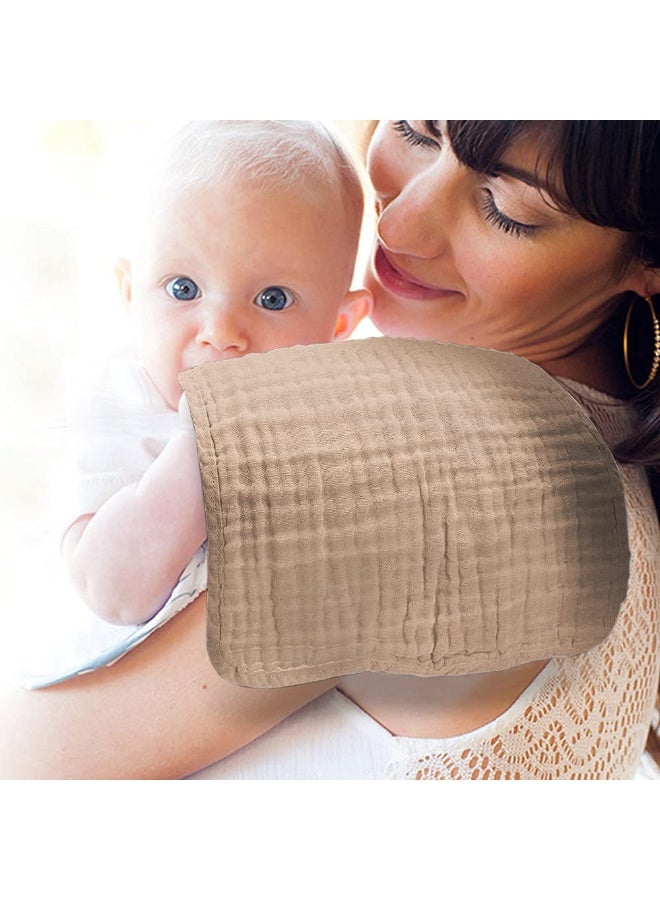 YOOFOSS Yoofoss Muslin Burp Cloths for Baby 10 Pack 100% Organic Cotton Baby Washcloths for Boys Girls Large 20''X10'' Super Soft and Absorbent Brown  - Image 2