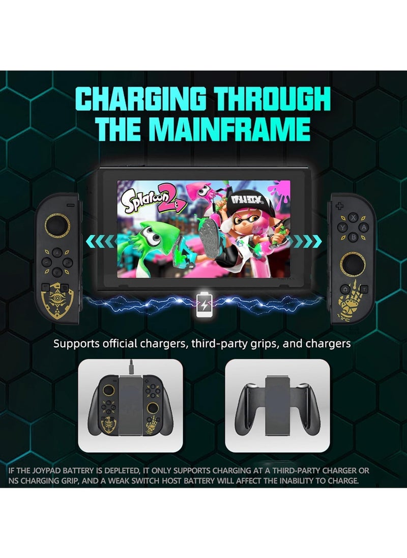 Joycon Controllers for Nintendo Switch, Replacement for Switch Controller with RGB LED, Adjustable Turbo and Vibration, Motion Control/Wake-Up/Screenshot
