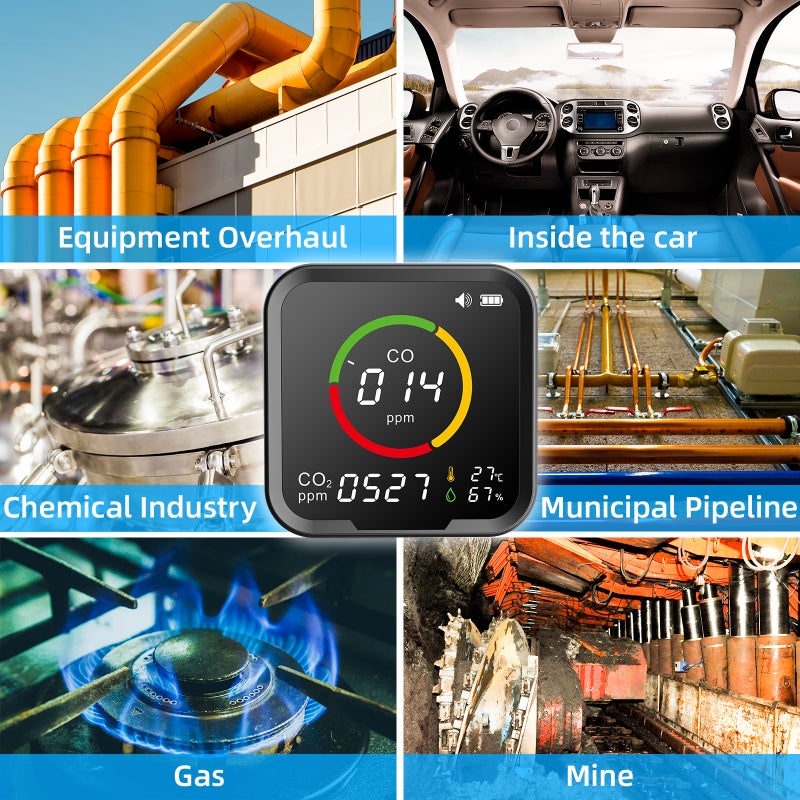 PTH-9E Intelligent WIFI CO CO2 Detector Portable Temperature, Humidity and Air Quality Detector - Image 2