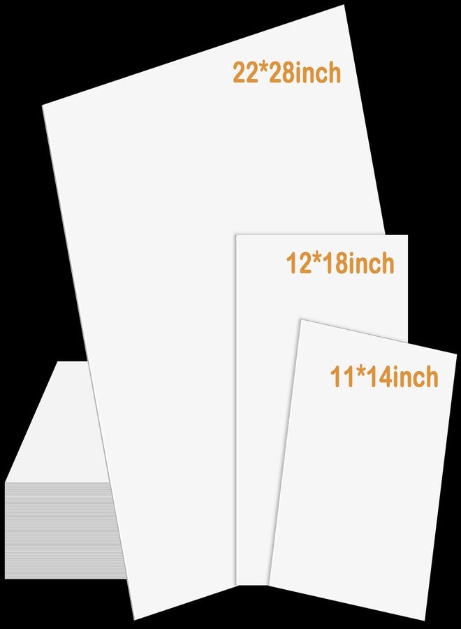 Resholder 60 Pcs Poster Boards Bulk 3 Sizes White Poster Boards Paper(22"x28", 12"x18", 11"x14"), Large Blank Graphic Thick Display Board for Arts Projects Presentations Crafts Signs Drawing - Image 1