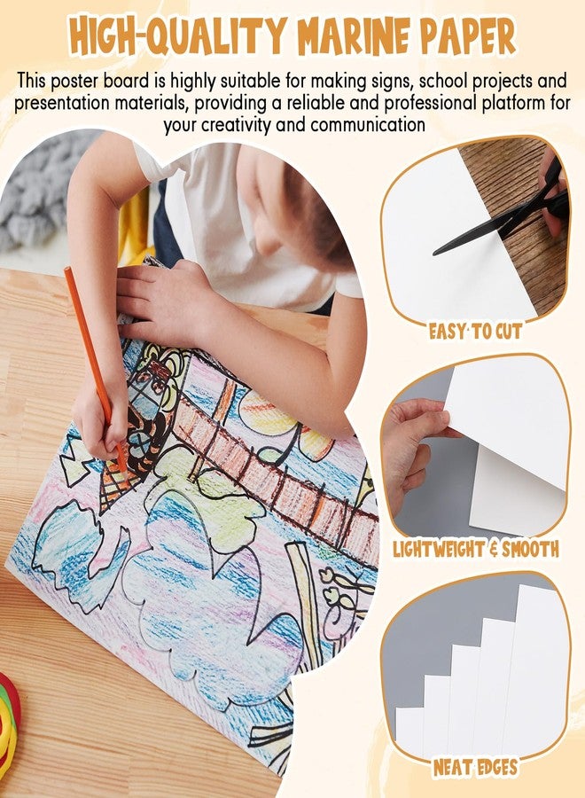Resholder 60 Pcs Poster Boards Bulk 3 Sizes White Poster Boards Paper(22"x28", 12"x18", 11"x14"), Large Blank Graphic Thick Display Board for Arts Projects Presentations Crafts Signs Drawing - Image 3