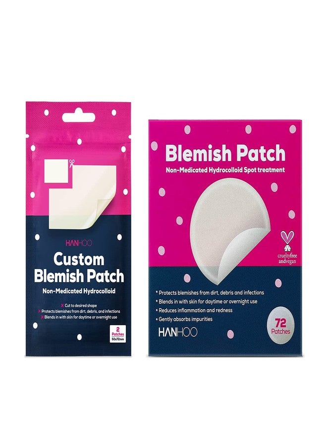 HANHOO Blemish and Custom Patch Duo, 74 Total Hydrocolloid Patches, Minimizes Surface Pimples, Covers Blemish Clusters, Invisible Acne Care, Cruelty-Free - Image 1