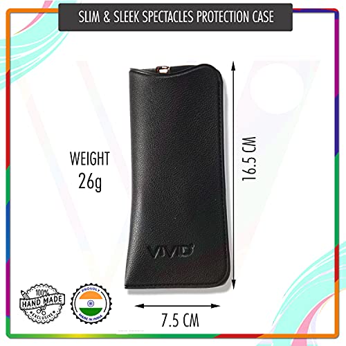 VIVID Vision Unisex Adult Lightweight Eyewear Specs Case Cover | Protect Eye Glasses | Chashma Dibbi | Spectacle Box | Open Flap | Artificial Leather | D-14 | Black-Brown - Image 2