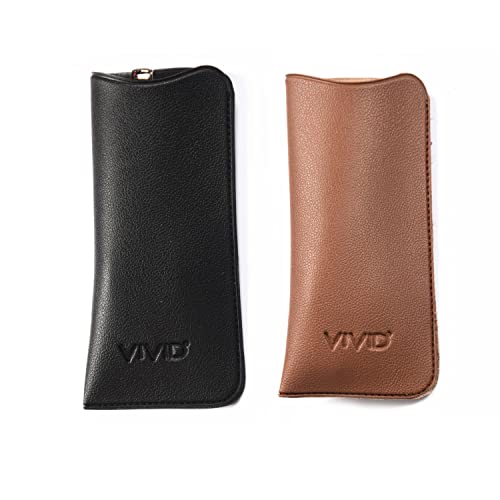 VIVID Vision Unisex Adult Lightweight Eyewear Specs Case Cover | Protect Eye Glasses | Chashma Dibbi | Spectacle Box | Open Flap | Artificial Leather | D-14 | Black-Brown - Image 1