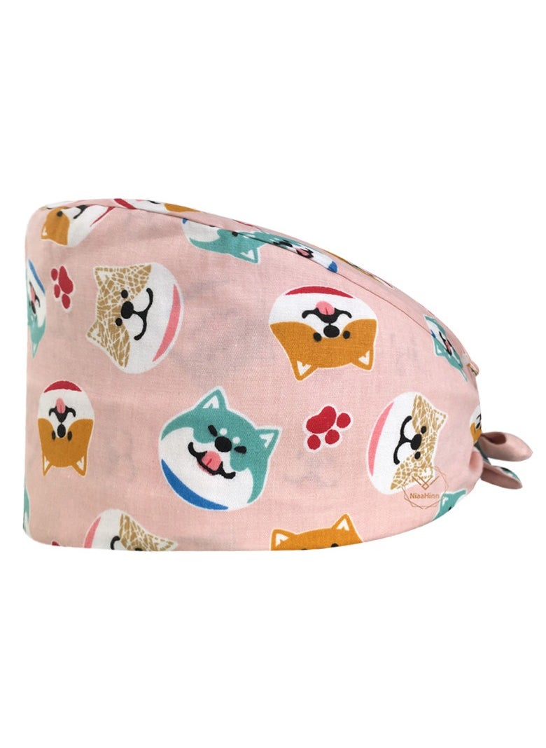 KUYING Nurse Hat With Small Fresh And Cute Pattern Medical Work Hat 