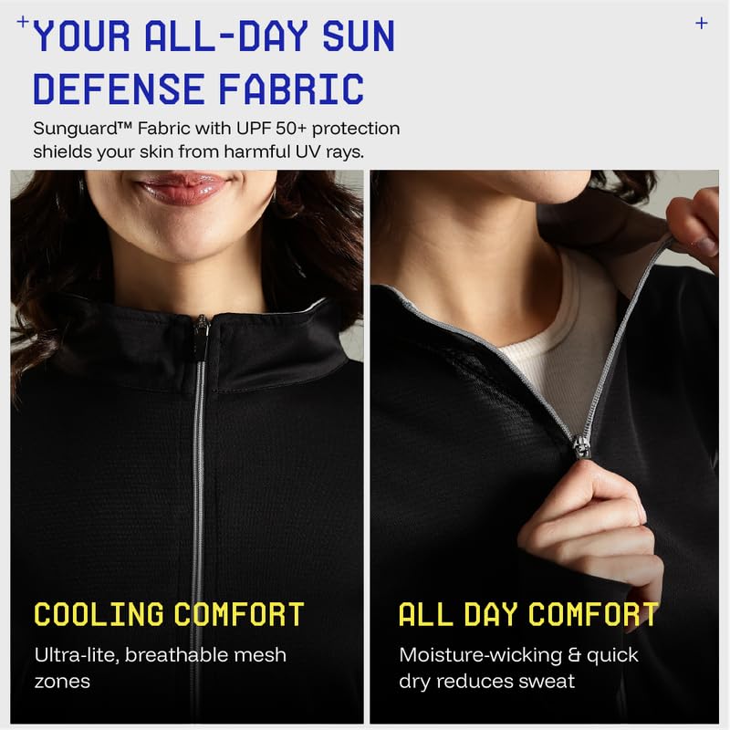 BLUE TYGA Sunscreen Jacket Women's Travel Nylon Solid Plain Sports Summer Gym Workout Running Travel Trekking And Sunscreen Standard Length Jacket For Women Nylon Winter Casual Wear, 2Xl,Black - Image 5