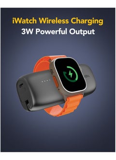 Remson Remson Revo Charge 5000 mAh Nano Power Bank Wireless Charger Dual Charging Type-C Connector with Built-in Lightning Cable - Black  - Image 4