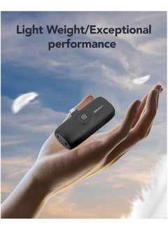 Remson Remson Revo Charge 5000 mAh Nano Power Bank Wireless Charger Dual Charging Type-C Connector with Built-in Lightning Cable - Black  - Image 2