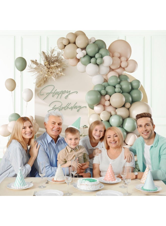 Neutral Balloon Arch Kit, Sage Green Balloon Arch Kit with Green Nude White Balloons for Wedding Birthday Baby Shower Decorations - Image 5