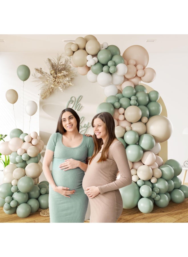 Neutral Balloon Arch Kit, Sage Green Balloon Arch Kit with Green Nude White Balloons for Wedding Birthday Baby Shower Decorations - Image 3