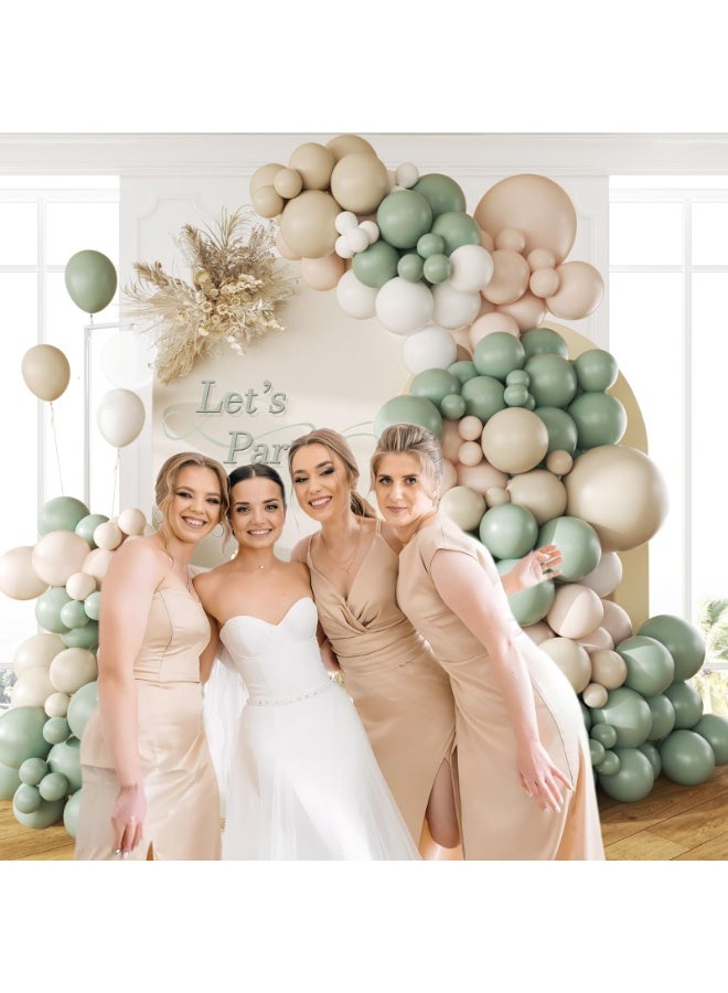 Neutral Balloon Arch Kit, Sage Green Balloon Arch Kit with Green Nude White Balloons for Wedding Birthday Baby Shower Decorations - Image 4