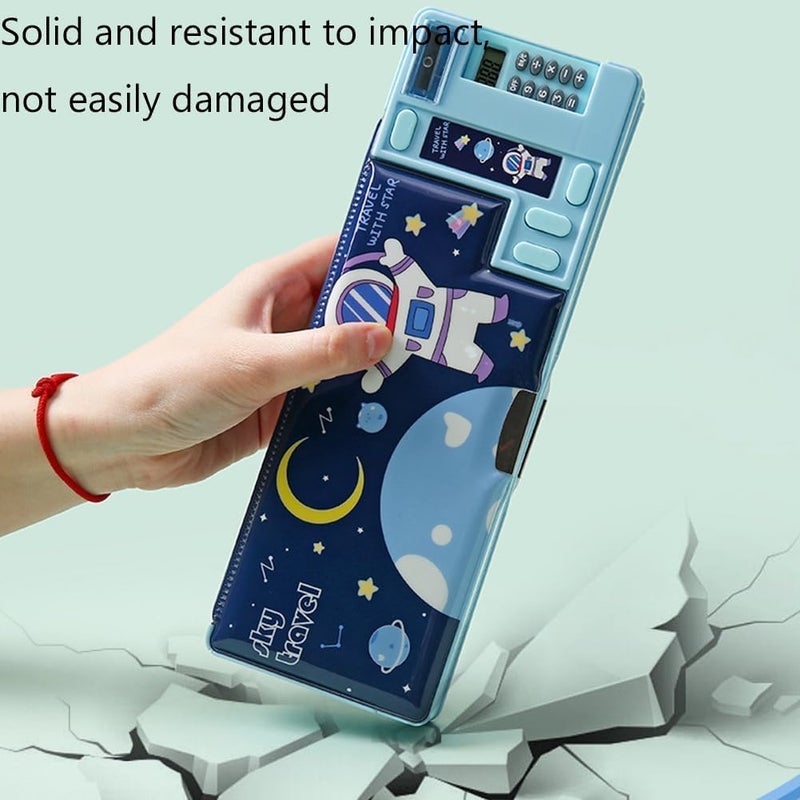 Pop Up Multifunction Pencil Case for Kids with Calculator and Sharpener - Space Design - Image 5