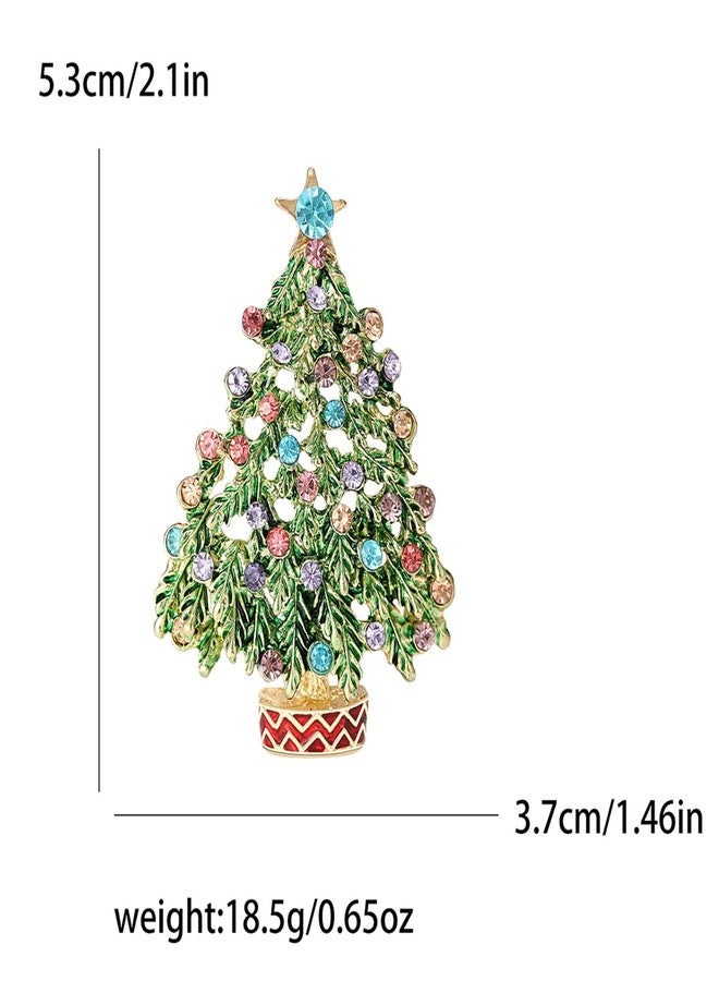 RLHRNDE Vintage Christmas Tree Brooch Pin, Crystal Pearl Rhinestone Holiday Jewelry, Gold Plated Decorative Pins for Women, Festive Party Accessories (Christmas Tree J) - Image 5