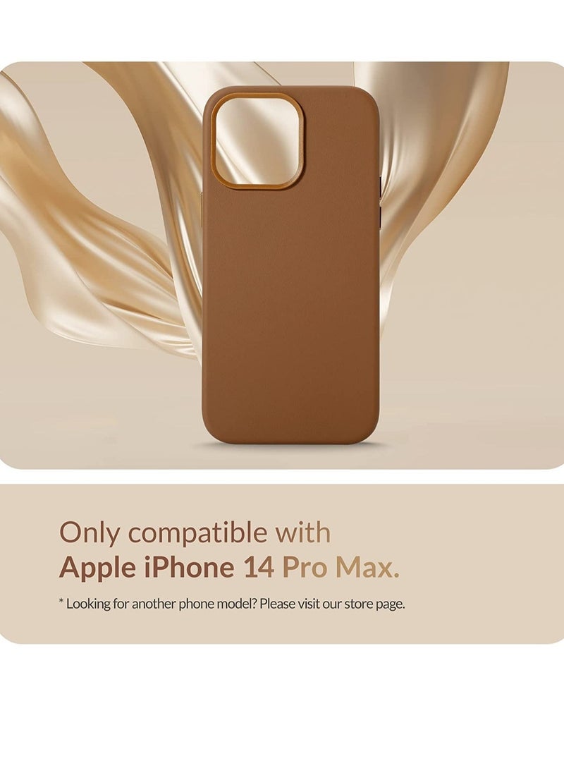 Raxoom For iPhone 14 Pro Max  European Nappa Leather Case - Smoothen and Soften Over Time - Compatible with Magsafe - Image 2