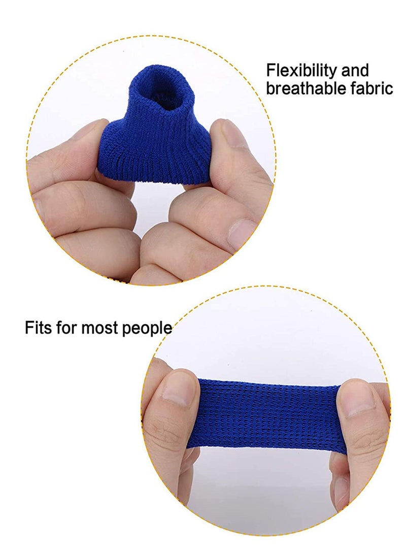 SYOSI 20 Pieces Finger Sleeves Thumb Braces Support Elastic Compression Protector -Black/Blue - Image 4